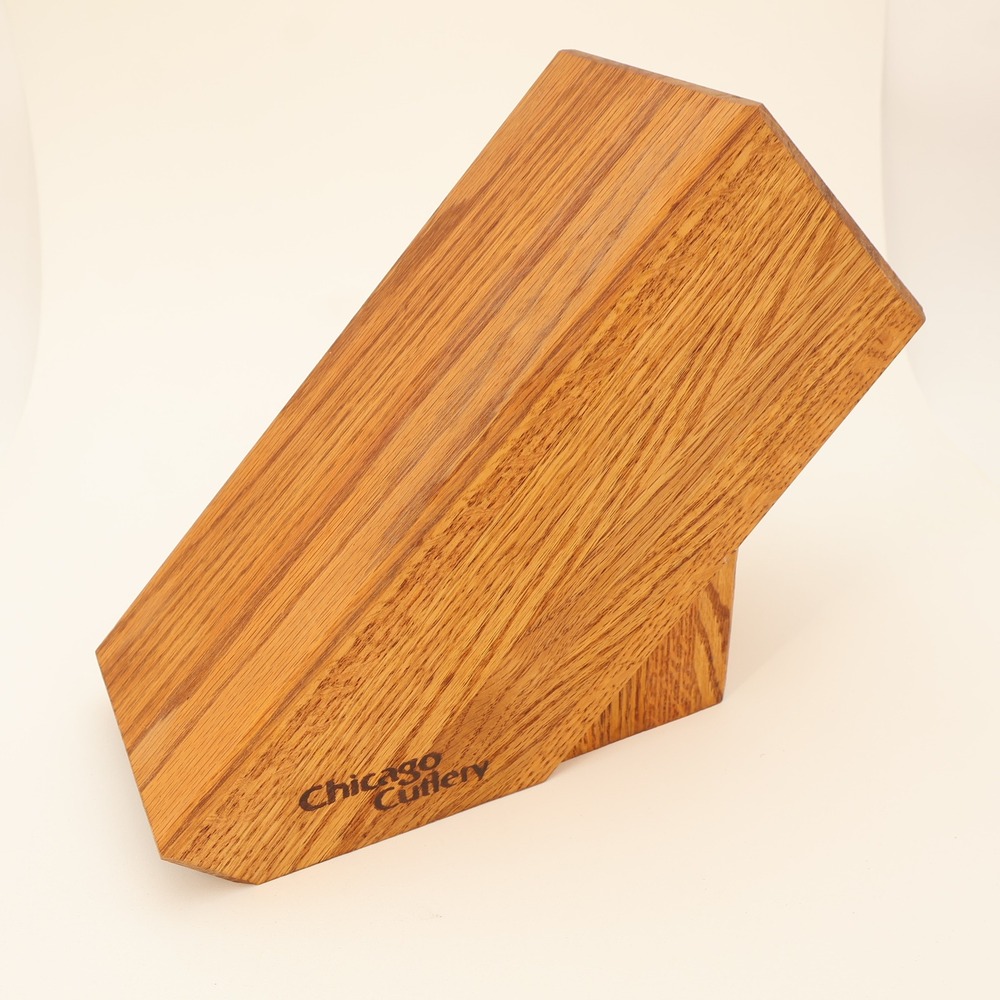 Chicago Cutlery Oak Wood Knife Block 11 Slot Kitchen Storage Organizer